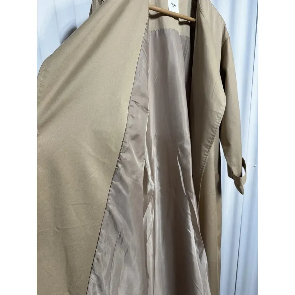Beams Heart Buttonless Open Flowing Trench Coat In Wheat Fall Staple Size Small